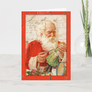 Tarjeta de Navidad de Santa Claus Vintage
