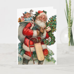 Tarjeta de Navidad de Santa con franqueo a juego