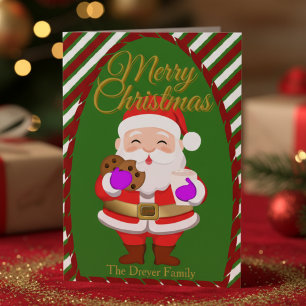 Tarjeta de Navidad de Santa con Galletas Dobladas