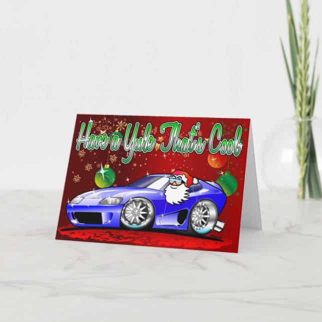 Tarjeta de Navidad de Santa del dibujo animado de (Anverso)