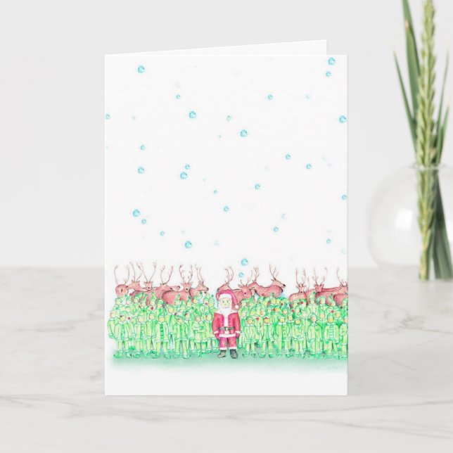 Tarjeta de Navidad de Santa del maratón para el (Anverso)