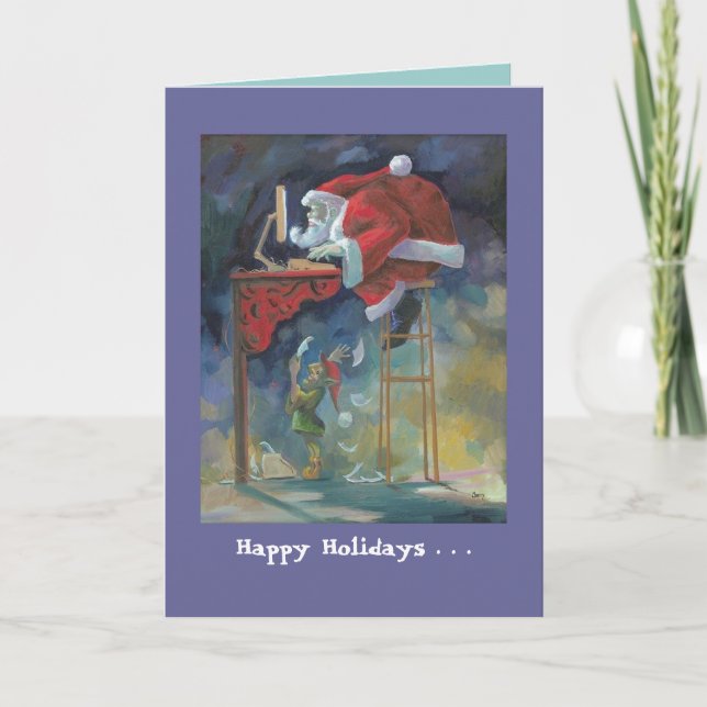 Tarjeta de Navidad de santa del ordenador (Anverso)