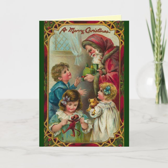 Tarjeta de Navidad de Santa del Victorian (Anverso)