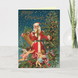 Tarjeta de Navidad de Santa del Victorian