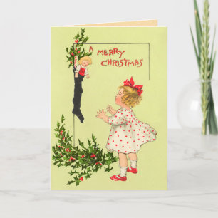 Tarjeta de Navidad de Santa del Victorian