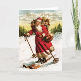 Tarjeta de Navidad de Santa del vintage