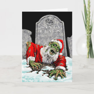 Tarjeta de Navidad de Santa del zombi