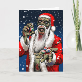 Tarjeta de Navidad de Santa del zombi
