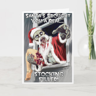Tarjeta de Navidad de Santa del zombi