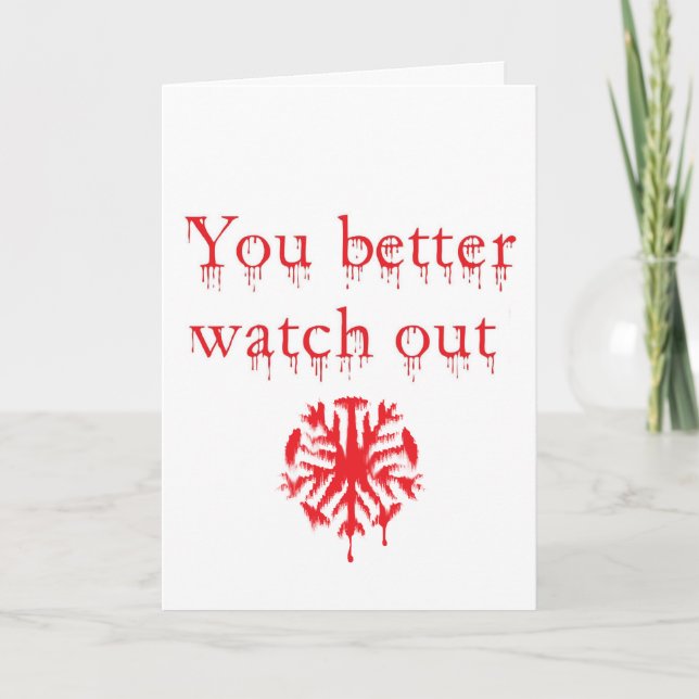 Tarjeta de Navidad de Santa del zombi (Anverso)