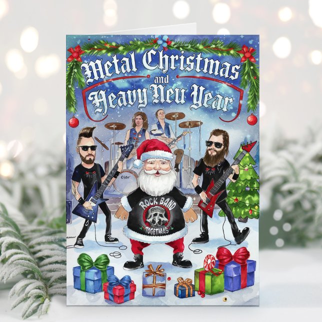 Tarjeta de Navidad de Santa divertido de Heavy Met (Subido por el creador)
