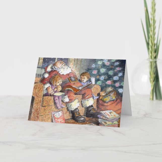 Tarjeta de Navidad de "Santa durmiente" (Anverso)