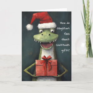 Tarjeta de Navidad de Santa el Caimán Mareado