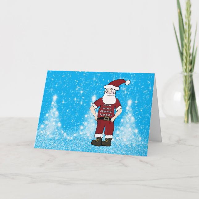 Tarjeta de Navidad de Santa Feminista (Anverso)