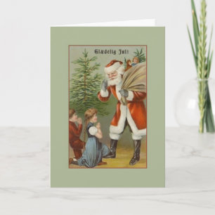 Tarjeta de Navidad de Santa Glædelig julio del