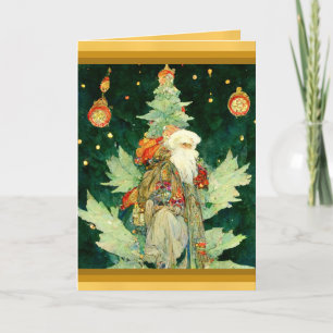 Tarjeta de Navidad de Santa impresión impresionism