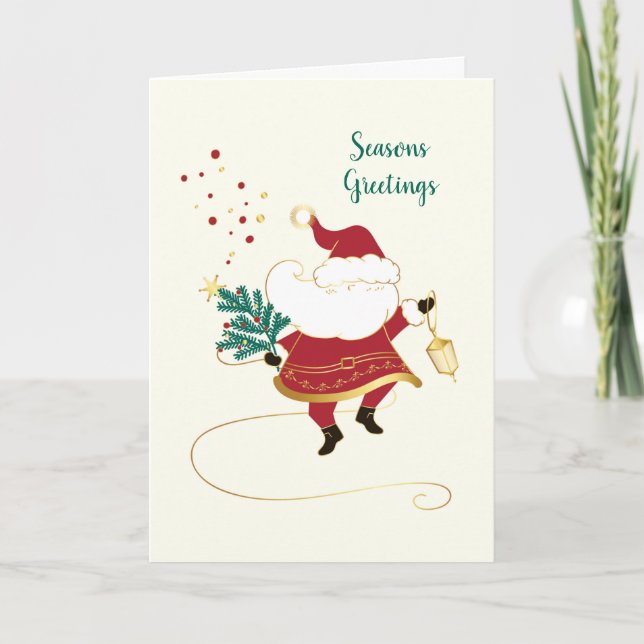 Tarjeta de Navidad de Santa - Mensaje Navideño Per (Anverso)