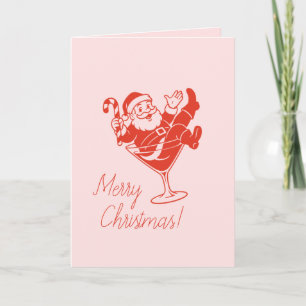 Tarjeta de Navidad de Santa personalizado en copa