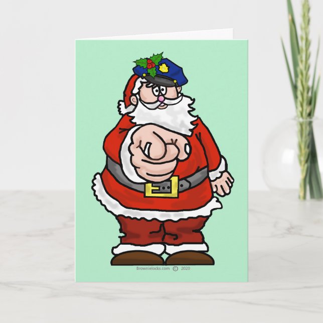 Tarjeta de Navidad de Santa Policía (Anverso)