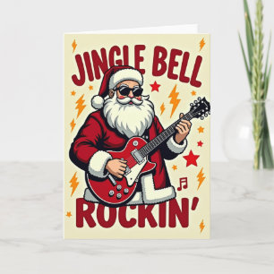 Tarjeta de Navidad de Santa Rockero
