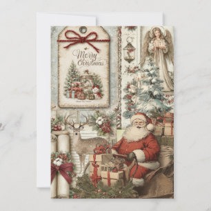 Tarjeta de Navidad de Santa Rústica Caprichosa Vin