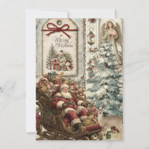 Tarjeta de Navidad de Santa Rústica Caprichosa Vin