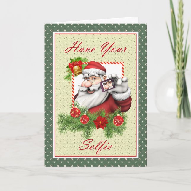 Tarjeta de Navidad de Santa Selfie (Anverso)