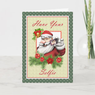 Tarjeta de Navidad de Santa Selfie