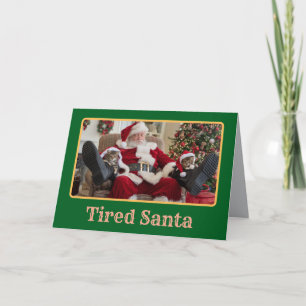 Tarjeta de Navidad de Santa y Gatitos Adorables