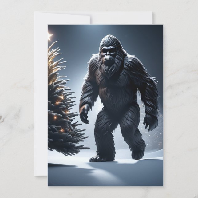 Tarjeta de Navidad de Sasquatch (Anverso)