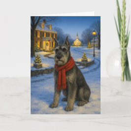 Tarjeta de Navidad de Schnauzer Estándar