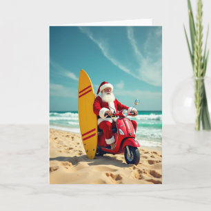 Tarjeta de Navidad de Scooter en la Playa de los S