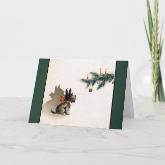 Tarjeta de Navidad de Scotty del vintage