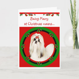 Tarjeta de Navidad de Shih Tzu