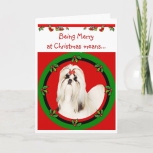 Tarjeta de Navidad de Shih Tzu