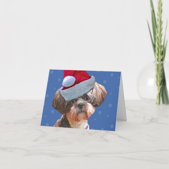Tarjeta de Navidad de Shih Tzu "Betsy" (Anverso)