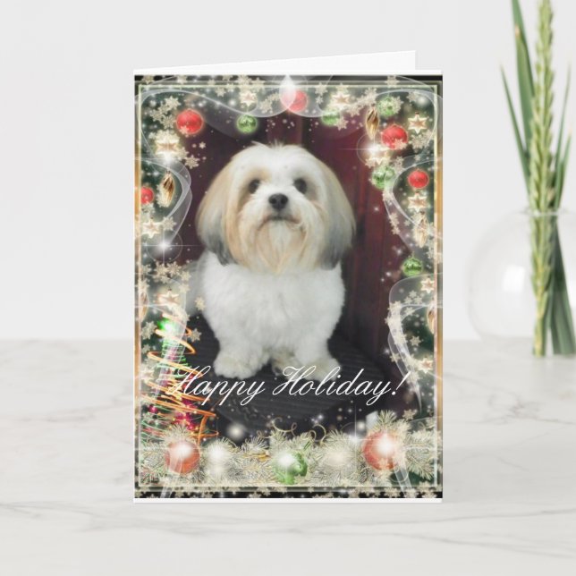 Tarjeta de Navidad de ShihTzu (Anverso)