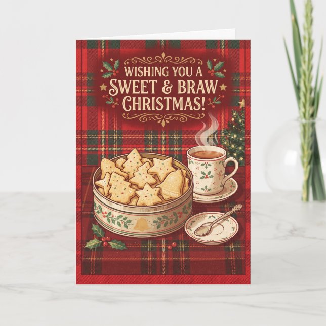 Tarjeta de Navidad de Shortbread Escocés (Anverso)