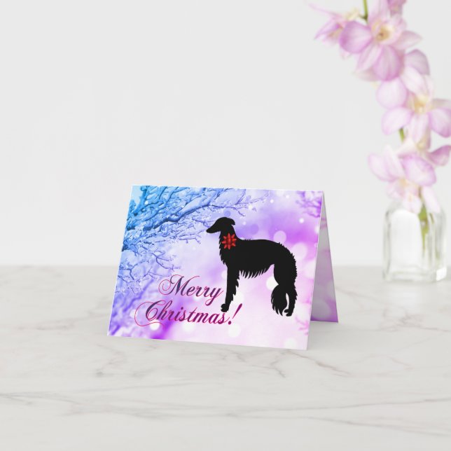 Tarjeta de Navidad de Silken Windhound (Orquídea)