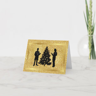 Tarjeta de Navidad de Siluetas de Doctor Hombre Mu