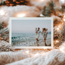 Tarjeta de Navidad de Simplicidad con Foto