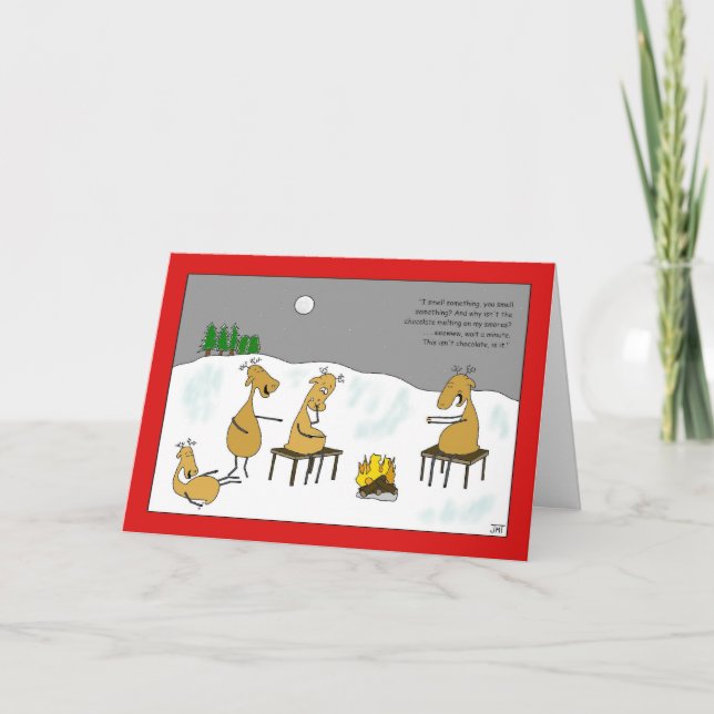 Tarjeta de Navidad de Smores del reno (Anverso)