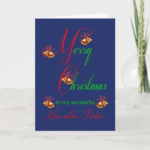 Tarjeta de Navidad de Sobrina y Pareja con Pergami