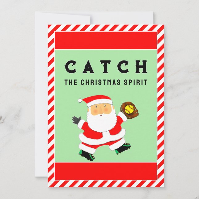 Tarjeta de Navidad de Softbol (Anverso)