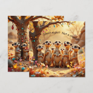 Tarjeta de Navidad de suricata divertida y linda s