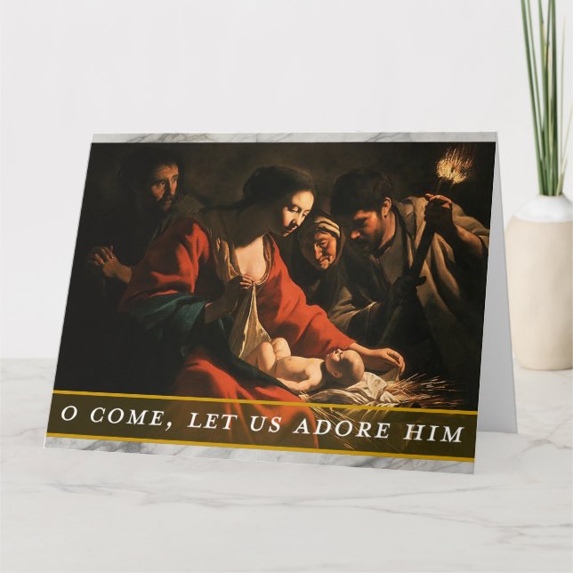 Tarjeta de Navidad de tema religioso (Anverso)