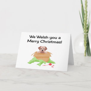 Tarjeta de Navidad de Terrier Galés