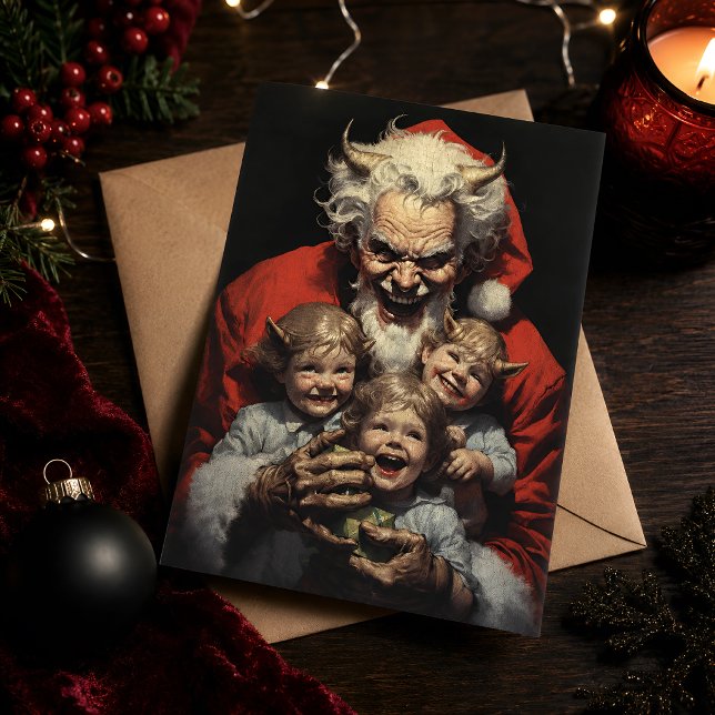 Tarjeta de Navidad de terror gótico de Papá Noel d (Subido por el creador)
