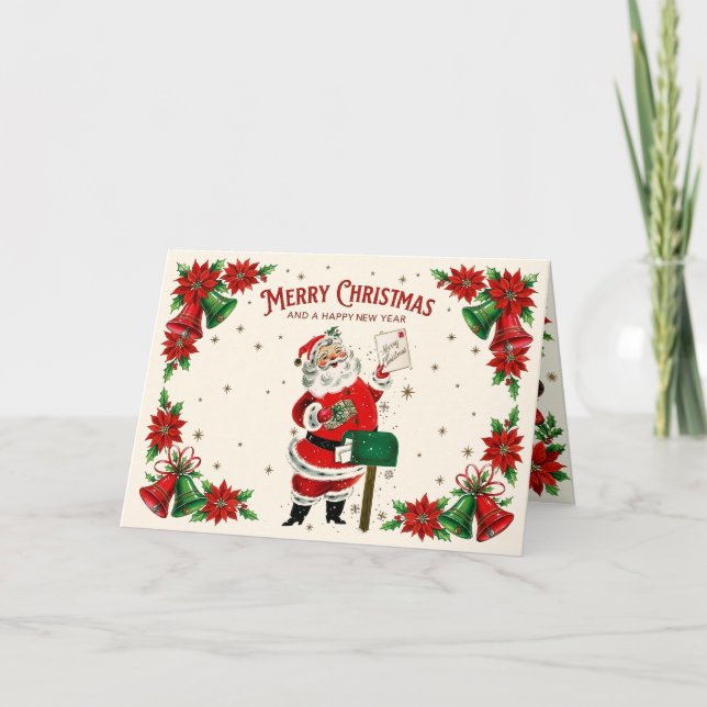 Tarjeta de Navidad de Tesoros Retro (Anverso)