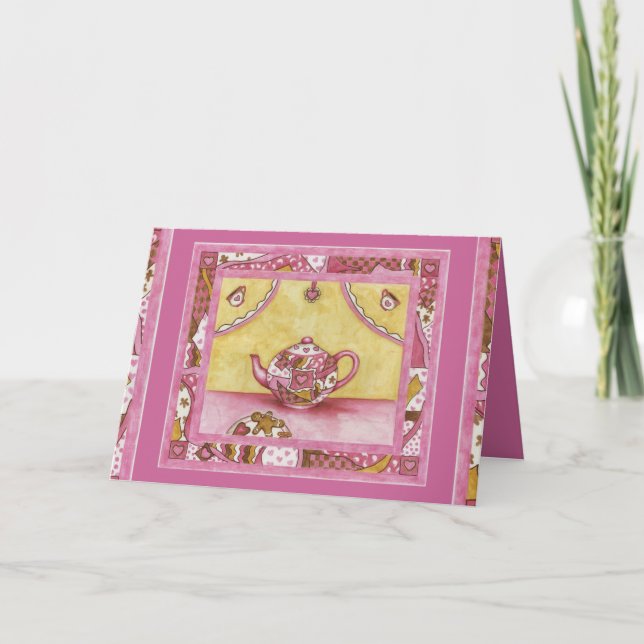 Tarjeta de Navidad de Tetera de Jengibre (Anverso)